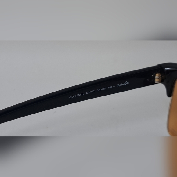 Gucci Men's Sunglasses Half Rim Wayfarer Yellow Gold Mirror GG3710/S 54-16-140 - Picture 3 of 16